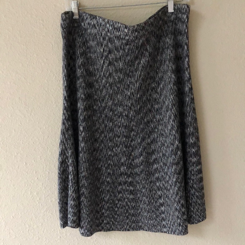 NIC+ZOE Gray A-Line Knit Midi Skirt Size XL